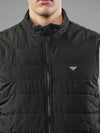 t-base Men Black Windcheater Puffer Jacket