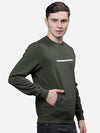 T-Base Men Green Solid Cotton Sweatshirt