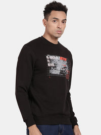 T-Base Graphic Printed Round Neck Sweatshirt