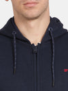 T-Base Men Solid Hooded Sweatshirt