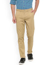 T-Base Men Brown Tapered Fit Easy Wash Chinos Trousers