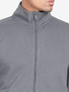 T-Base High Collar Front Open Sweatshirt