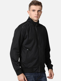 T-Base Men Black Front-Open Sweatshirt