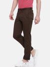 T-Base Men Brown Tapered Fit Easy Wash Chinos Trousers