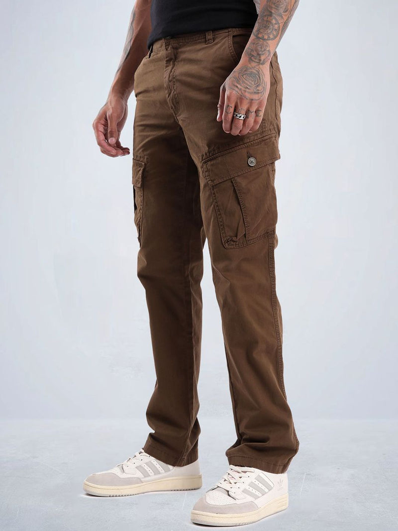 T-Base Men Regular Fit Cargos Trousers