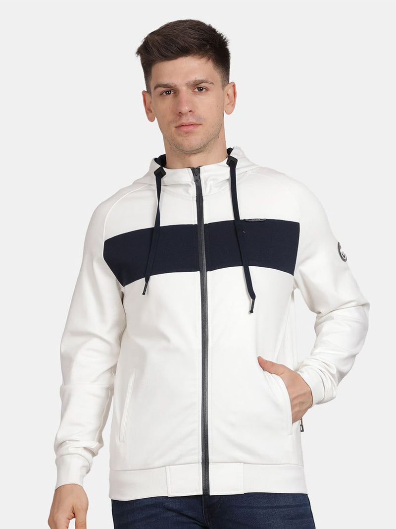 T-Base Men Solid Hooded Sweatshirt