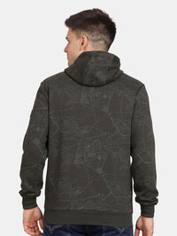 T-Base Men Abstract Printed Hooded Sweatshirt