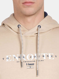 T-Base Men Typography Printed Hooded Sweatshirt