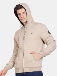 T-Base Men Solid Hooded Sweatshirt