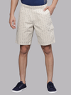 X Print Oyster Beige Lounge Shorts