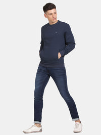 T-Base Men Round Neck Solid Sweatshirt